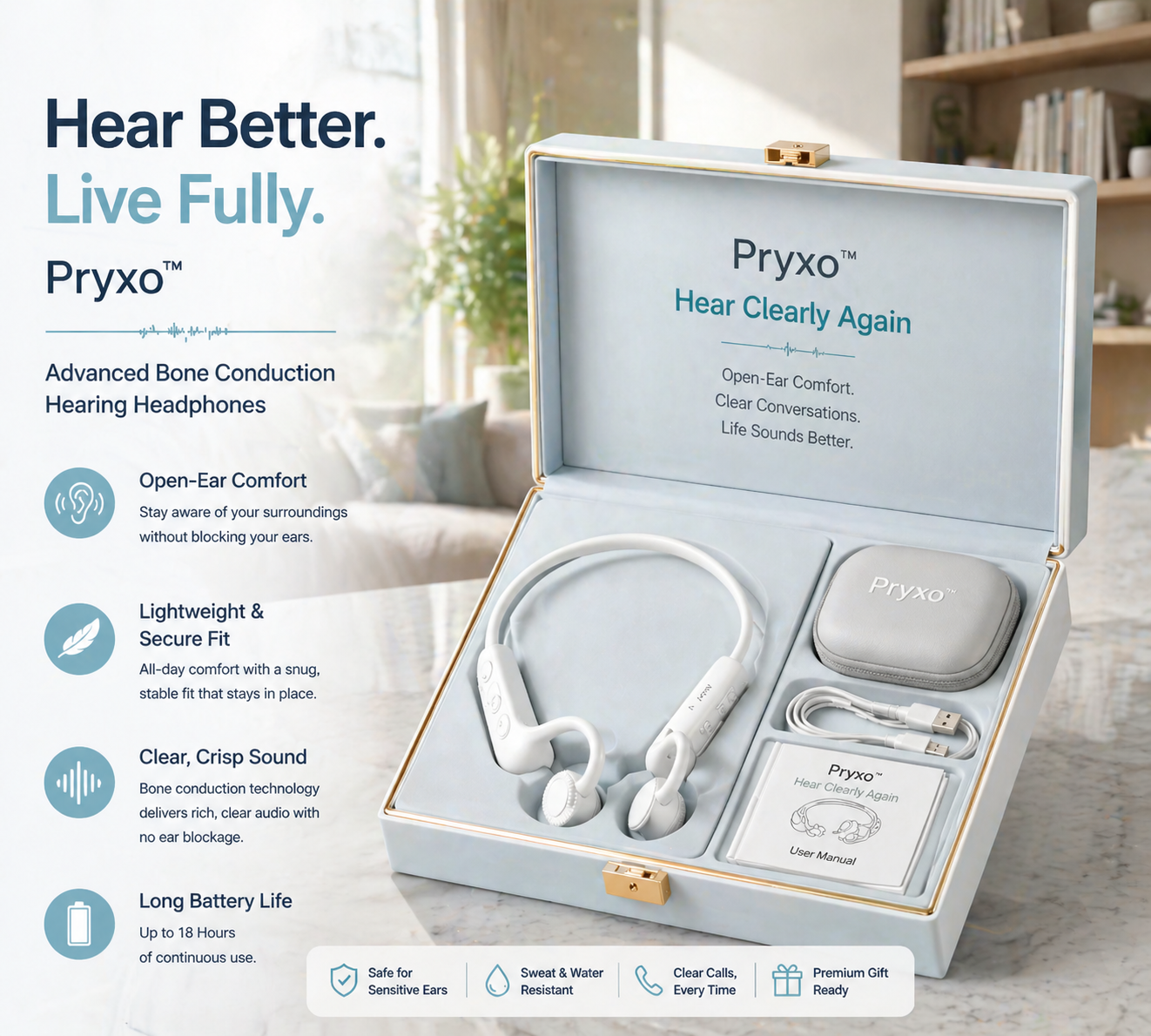 🌎Deadline today: 83% OFF! 👂🔥Advanced bone conduction smart hearing aid headphones