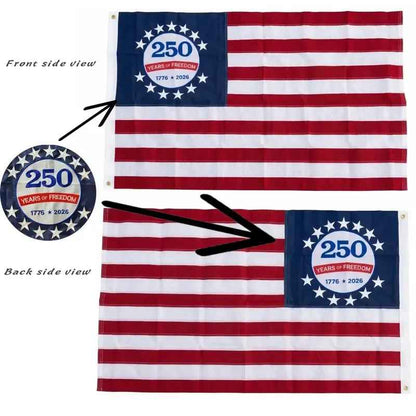 Last Day 49% OFF🔥250th Anniversary USA Commemorative Flag ,Double-Sided Embroidered