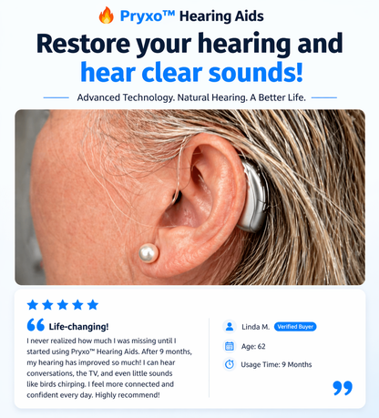 🔥 Pryxo™ Hearing Aids - Restore your hearing and hear clear sounds!